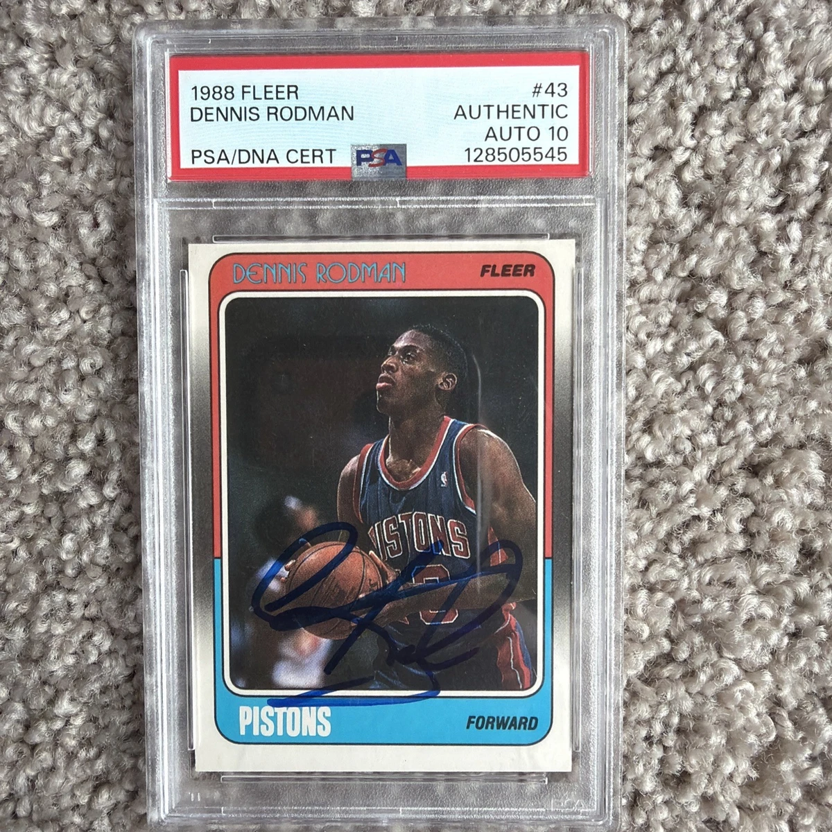 Dennis Rodman Detroit Pistons Basketball Autographed Sports