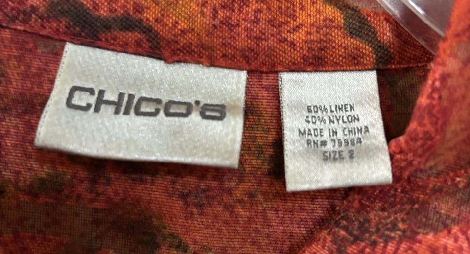 Chicos Red Long Sleeve Lightweight Jacket Size 2 - Image 3 of 4