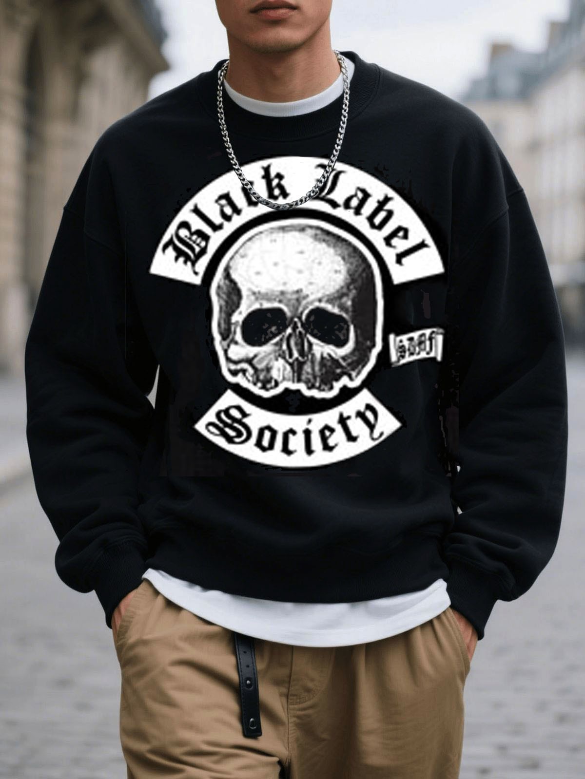 Black Label Society crewneck Men Sizes 100% silk screen hard rock heavy metal