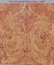 Beautiful Stabilized Pink Blushed Cherry Burl scales 1084, 6 x 2 9/16 x 7/16"