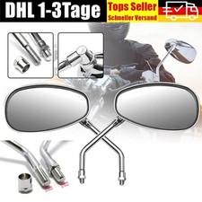 Motorrad Spiegel Paar in Chrom Seitenspiegel Set mit M10 Rechtsgewinde Roller.