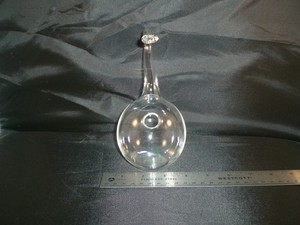 Clear Glass Hanging Root Starter Ball with Crooked Neck - 6 3/4 " Tall