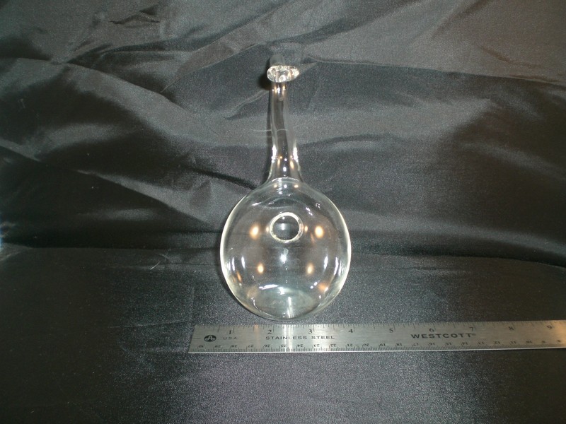 Clear Glass Hanging Root Starter Ball with Crooked Neck - 6 3/4 " Tall