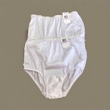 Vanity Fair Nylon Brief Panty Size 6 White Style 815712 Lot of 2