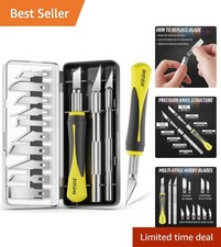 Gift-Ready 16-Piece Exacto Knife Set with Comfort Grip for Creatives & Crafters