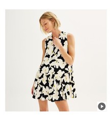 Nine West Floral Ruffle Hem Mini Dress Medium