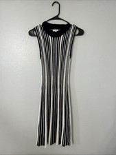 Women’s Candies Black and White Stripped Sleeveless Dress Size Small EUC 0024