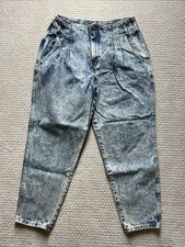 Vtg 80s Chic Jeans Denim Blue Acid Wash High Waist Sz. 18 Petite Made in USA