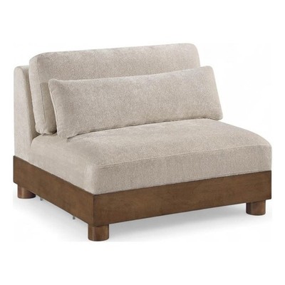 Meridian Furniture Turin Taupe Chenille Fabric Upholstered Modular Armless Chair