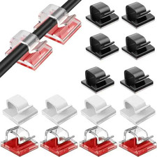 10-40PCS Self Adhesive Cable Clips Wire Holder Cord Organizer Black Clamps