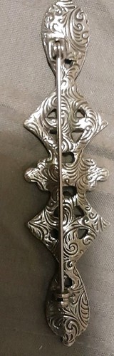 Vintage 1928 Co? Spilla deco tono argento con pietre colorate - Foto 5 di 5