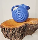 Vintage Niloak Pottery Ozark Blue Bullseye Water Pitcher 5” Tall Drinkware Vase