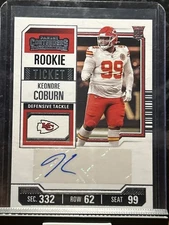 2023 Panini Contenders #294 Keondre Coburn Kansas City Chiefs Rookie Auto