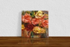 Pierre-Auguste Renoir "Bouquet of Roses in a V" Canvas Print Wall Art Home Decor