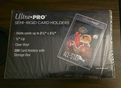 Ultra Pro Semi Rigid 1/2-inch Lip Sleeves 200ct with Storage Box New (87372)