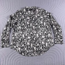 Halogen Blouse Womens S Black White Abstract ...