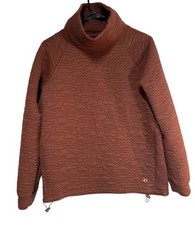 The American Outdoorsman Sweater Women's Size Medium Red Turtleneck Quilted