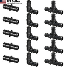 15pcs 1/2" Poly PPSU Barb Crimp PEX Fitting Combo, No Lead