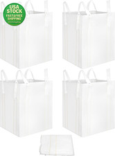4 Pack FIBC Bulk Bag 1 Ton 2200 Lbs Heavy Duty Woven Polypropylene 35X35X43