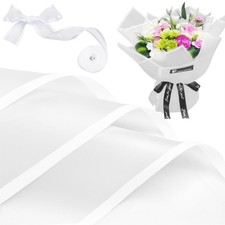 Flower Wrapping Paper, Waterproof Floral Wrap White Edge Bouquet Wrapping Paper
