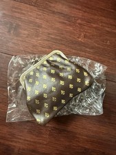 Vintage Italian Brown Leather Coin Purse Fiocchi Italy Fleur-de-Lis Never Used