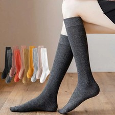 Knee Socks High Tube Cotton Winter Warm Socks White Black Party Dancing Se