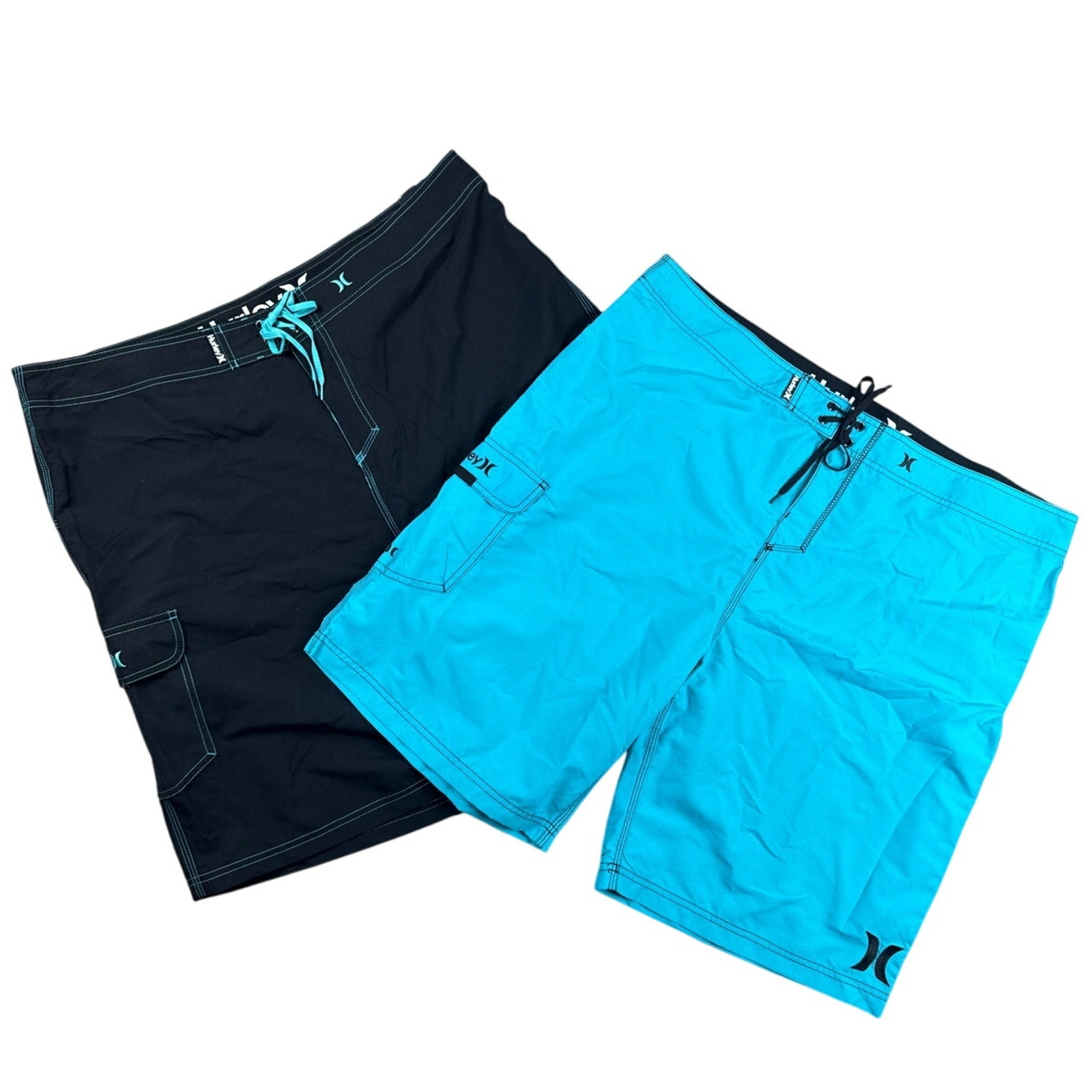Hurley Boardshorts One and Only Mens Size 42 x 22  Swim Trunks Bundle Black Blue