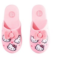 Hello Kitty Slippers Womens Size Medium Pink Bow Plush House Shoes Sanrio