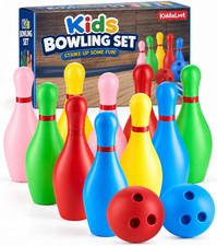 Kids Bowling Set with 10 Pins  2 Balls Indoor Outdoor Bowling Game