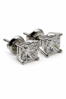 2,08 ctw Princess Lab Diamant Ohrstecker E-VVS2 einzeln IGI's 14k weiß Go