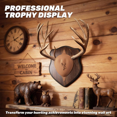Deer Antler Mounting Kit, Wood Plaque Antler Mounting Kit with Silicone Skull...
