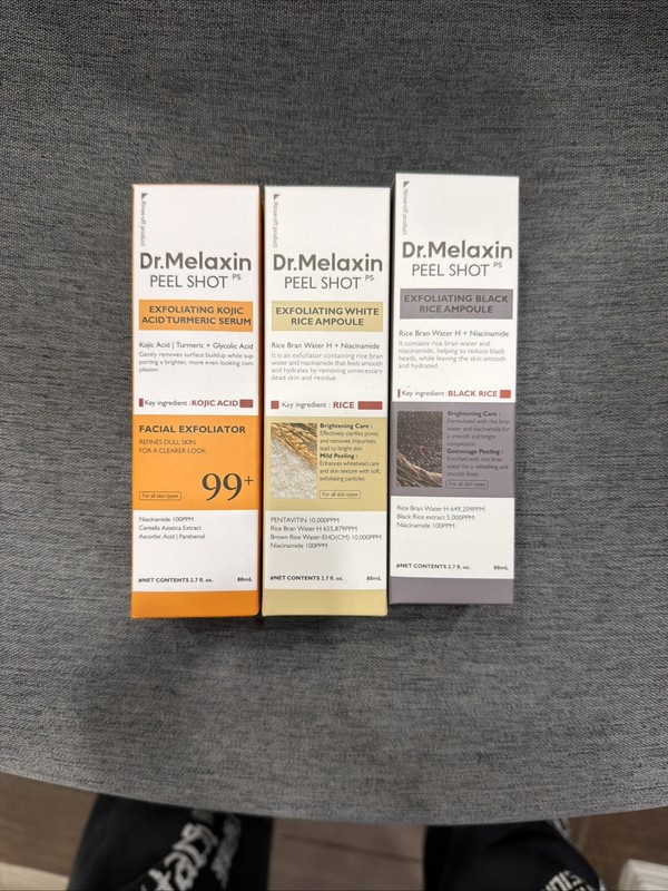 Dr.Melaxin PEEL SHOT PS Facial Exfoliator Set of 3, Serum & Ampoule, 80ml