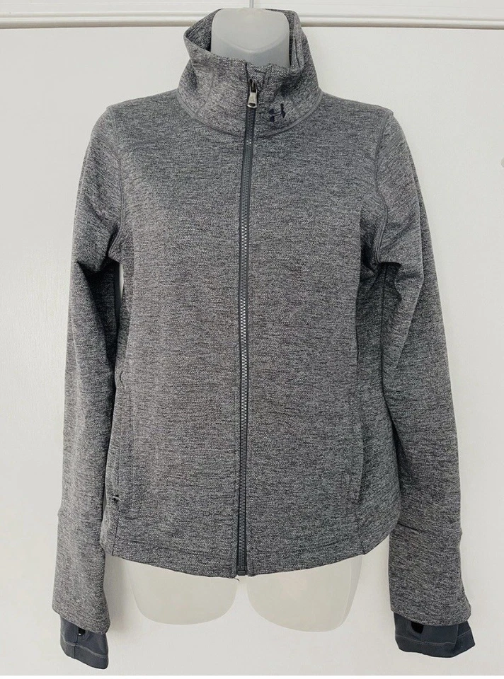 Chaqueta gris Under Armour elástica espiga para mujer para correr caminar talla S Foto 2 de 4