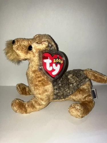 Vintage TY Beanie Baby 2000 WHISKERS the Dog 6 Inch Plush with tags