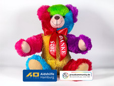 XL Danke AIDS Teddy 2026 2022/2021 2019 2018 Solidarit&auml;tsteddy Aids B&auml;r