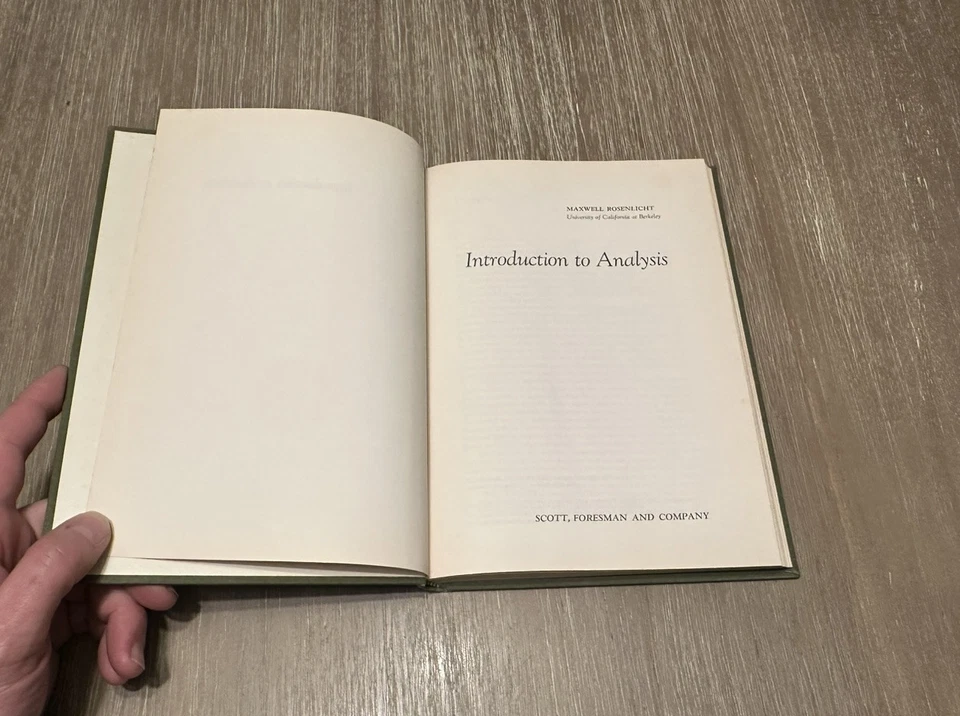 INTRODUCTION TO ANALYSIS by Maxwell Rosenlicht 1970 HC/DJ/Vintage - Image 2 of 4