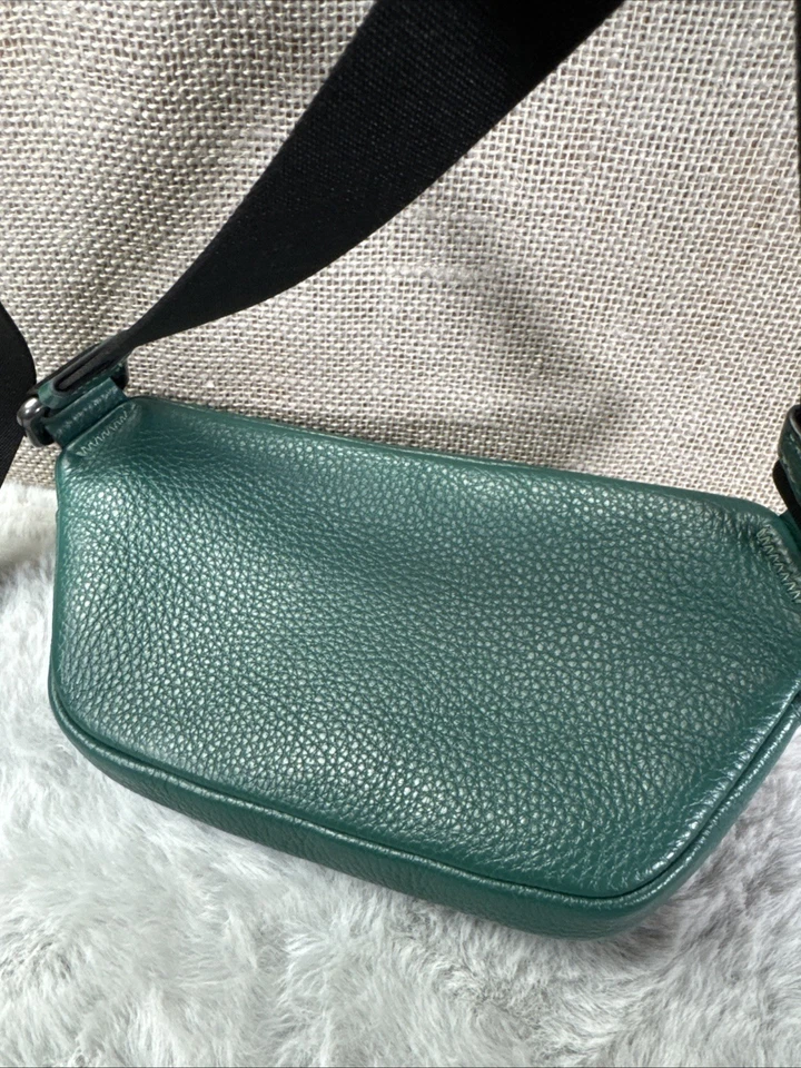 Coach Elias Mini Belt Bag Emerald Gunmetal Green Leather Crossbody CR190 - Image 3 of 4