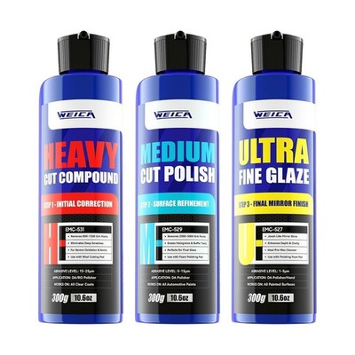 3-Step Rubbing Polish Kit 32oz - Heavy Cut Rubbing, Polishing Compound Kit