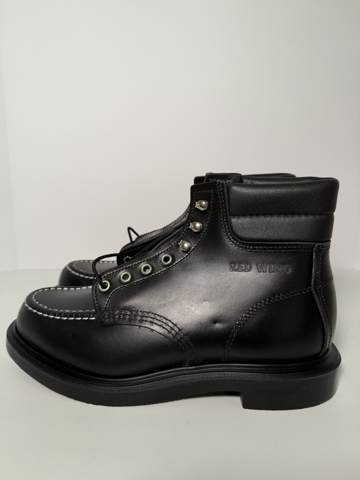 Red Wing 8133 SuperSole Classic Moc Toe Boots Black Chrome Men’s 8 E Seconds image 2