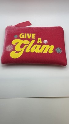 Benefit Cosmetics 8.5 X 6.5  Makeup Bag   Give A Glam  Zip Closure 