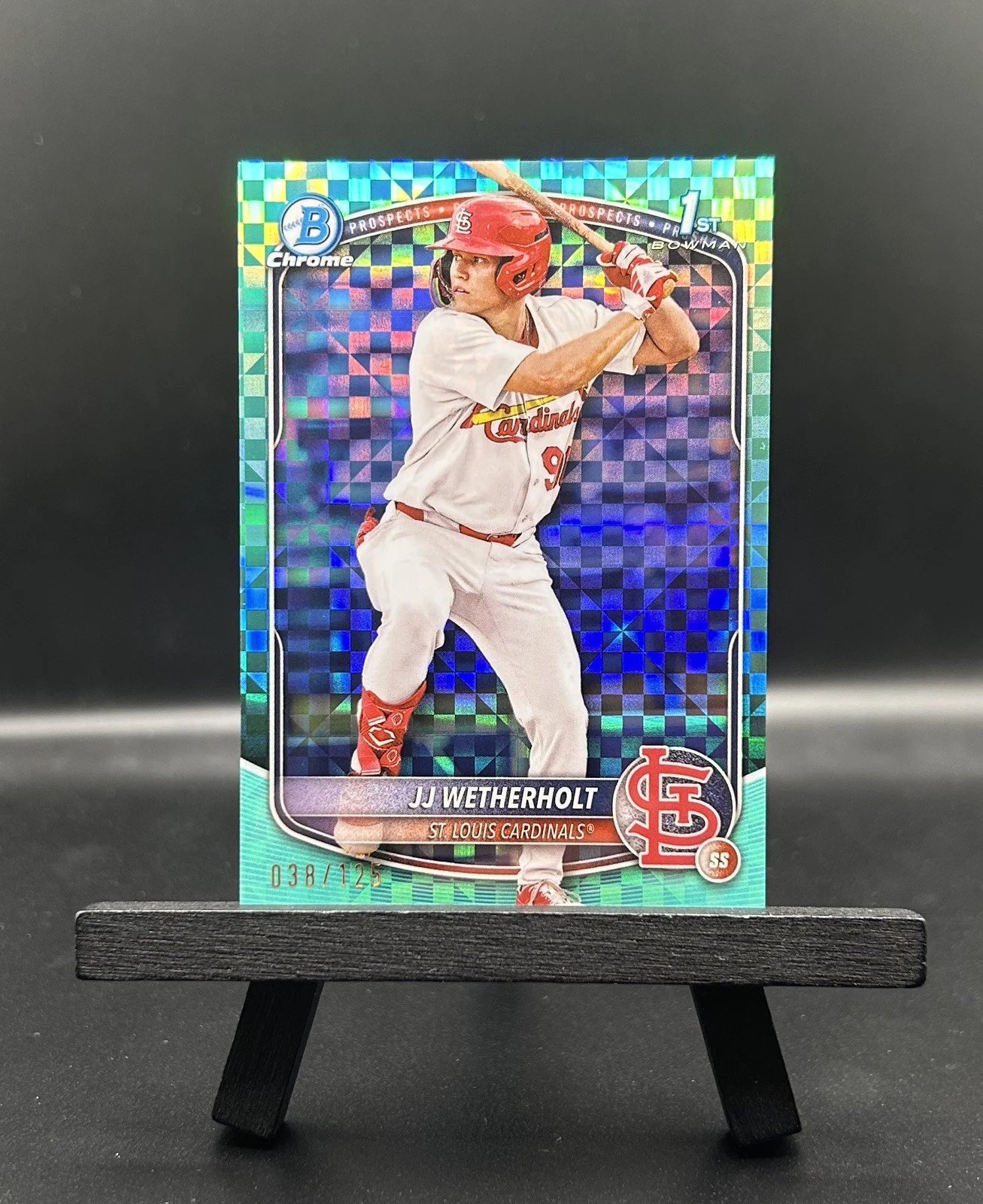 2025 JJ Wetherholt Bowman 1st Chrome Aqua X-Fractor Refractor #/125 BCP-22