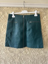 RRP �160 Whistles Green Leather Mini Skirt 