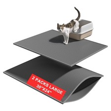 Pieviev 2 Packs Cat Litter Mat Double Layer Waterproof Urine Proof Trapping M...