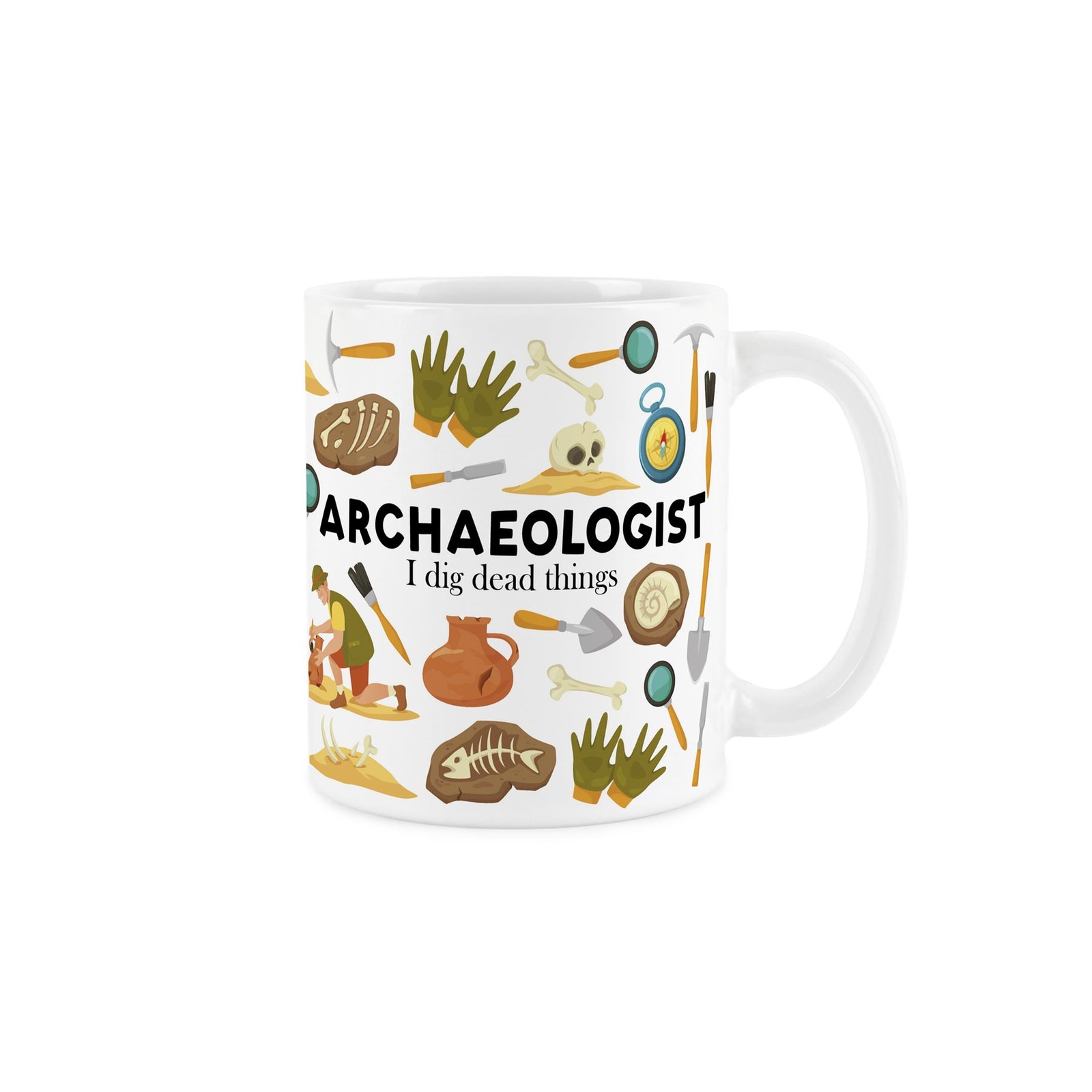 Archeologist Mug - Humourous Dinosaur Excavation Trades White Novelty Gift Cup