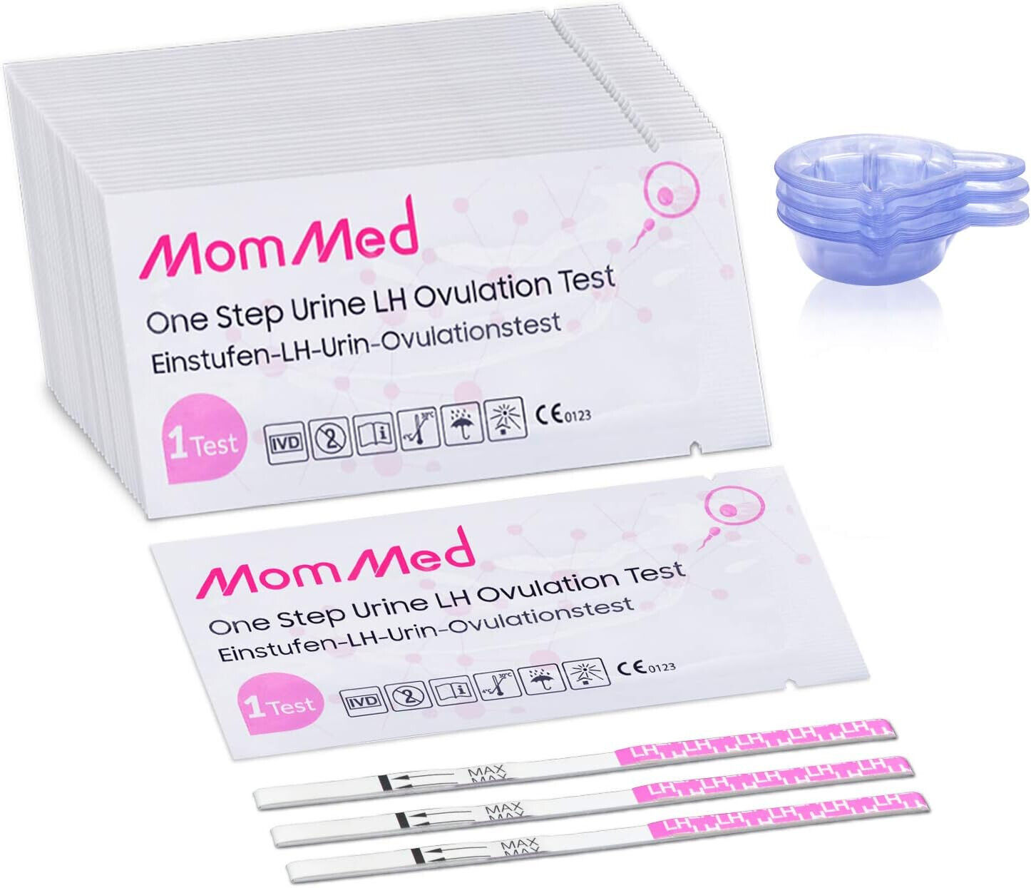 50x Ovulationstest MOMMED LH-Test Teststreifen für Urin Eisprung