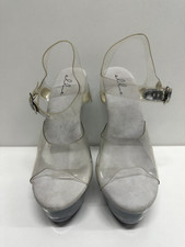 Ellie women size 5 clear ankle buckle strap heel platform shoes