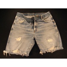 Wrangler Authentic CUTOFF JEAN SHORTS Cut Off High Waisted W 30 MEASURED Blue De