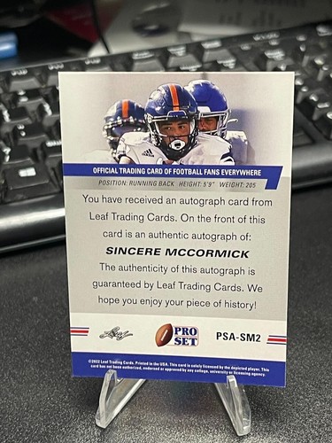 2022 Leaf Pro Set Sincere Mccormick Rookie Auto #PSA-SM2 YELLOW SP - Picture 2 of 2