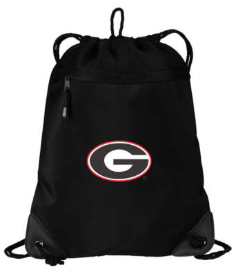 Georgia Bulldogs Drawstring Backpack   UGA Cinch Pack with Mesh & Microfiber