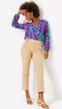 Lilly Pulitzer Parrish Button-Accented High-Waisted Slight Flare Women s Pants